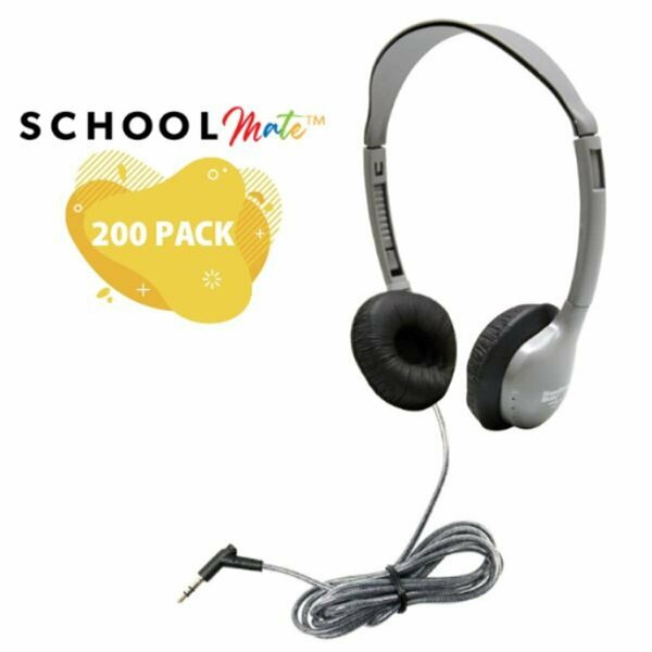 Ezgeneration SchoolMate Personal-Sized Headphone with Leatherette Cushions, 200PK EZ3525857